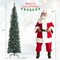 7 Feet Snowy Artificial Pencil Christmas Tree with Pine Cones and X-Shaped Metal Stand